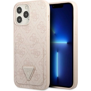 Etui Guess GUHCP13LP4TPP Apple iPhone 13 Pro różowy/pink hardcase 4G Triangle Logo Cardslot