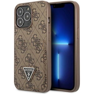 Etui Guess GUHCP13LP4TPW Apple iPhone 13 Pro brązowy/brown hardcase 4G Triangle Logo Cardslot