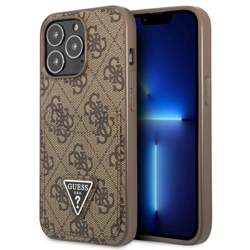 Etui Guess GUHCP13LP4TPW Apple iPhone 13 Pro brązowy/brown hardcase 4G Triangle Logo Cardslot