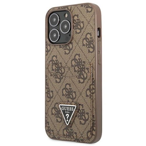 Etui Guess GUHCP13LP4TPW Apple iPhone 13 Pro brązowy/brown hardcase 4G Triangle Logo Cardslot