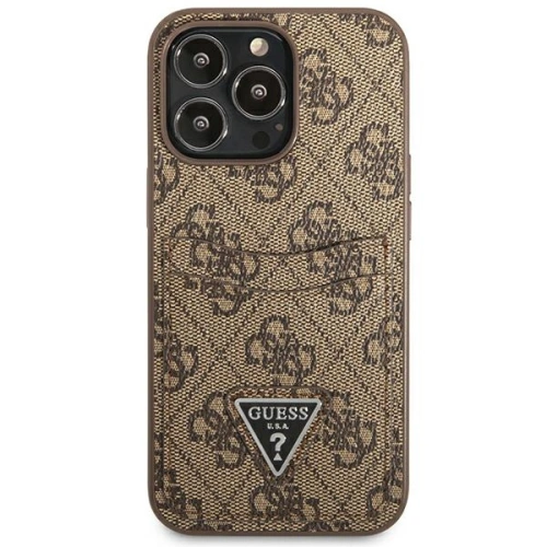 Etui Guess GUHCP13LP4TPW Apple iPhone 13 Pro brązowy/brown hardcase 4G Triangle Logo Cardslot