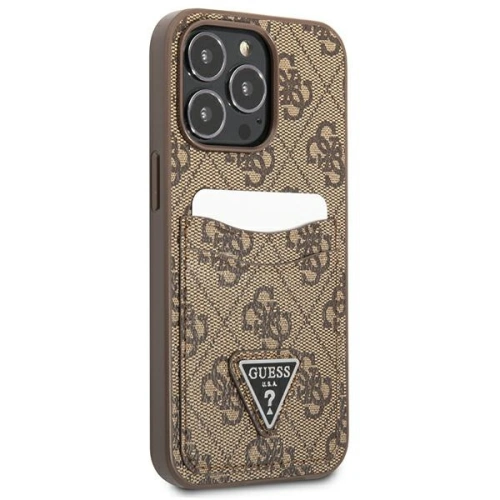 Etui Guess GUHCP13LP4TPW Apple iPhone 13 Pro brązowy/brown hardcase 4G Triangle Logo Cardslot