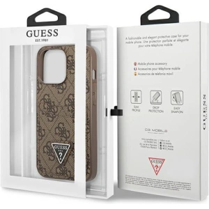 Etui Guess GUHCP13LP4TPW Apple iPhone 13 Pro brązowy/brown hardcase 4G Triangle Logo Cardslot