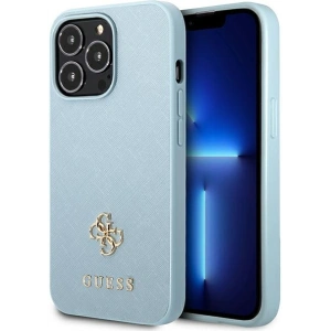 Etui Guess GUHCP13LPS4MB Apple iPhone 13 Pro niebieski/blue hardcase Saffiano 4G Small Metal Logo