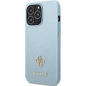 Etui Guess GUHCP13LPS4MB Apple iPhone 13 Pro niebieski/blue hardcase Saffiano 4G Small Metal Logo