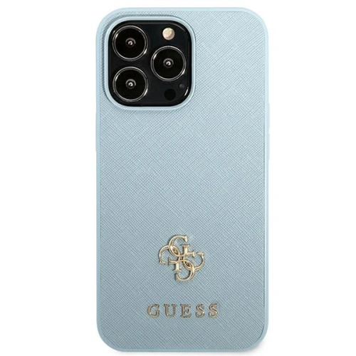 Etui Guess GUHCP13LPS4MB Apple iPhone 13 Pro niebieski/blue hardcase Saffiano 4G Small Metal Logo