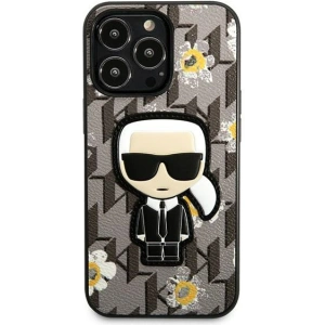 Etui Karl Lagerfeld KLHCP13LPMNFIK1 Apple iPhone 13 Pro szary/grey Flower Ikonik Karl