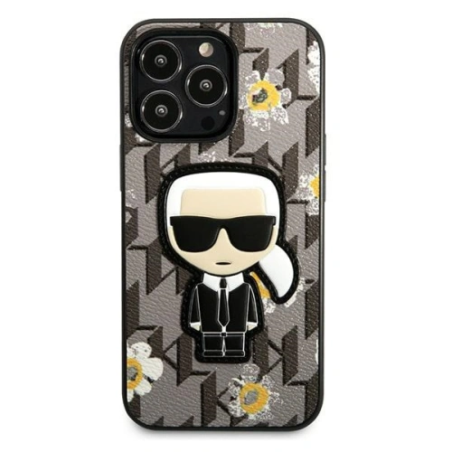 Etui Karl Lagerfeld KLHCP13LPMNFIK1 Apple iPhone 13 Pro szary/grey Flower Ikonik Karl