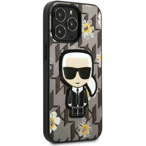 Etui Karl Lagerfeld KLHCP13LPMNFIK1 Apple iPhone 13 Pro szary/grey Flower Ikonik Karl