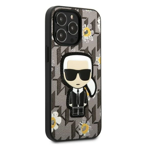 Etui Karl Lagerfeld KLHCP13LPMNFIK1 Apple iPhone 13 Pro szary/grey Flower Ikonik Karl