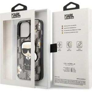 Wholesale Karl Lagerfeld KLHCP13LPMNFIK1 Apple iPhone 13 Pro grey Flower Ikonik Karl - KLD1208 - {ean13} - Hurt