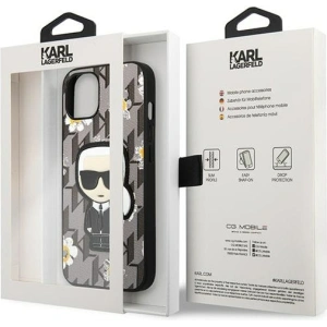 Hurtownia GSM - Etui Karl Lagerfeld KLHCP13SPMNFIK1 Apple iPhone 13 mini szürke/grey Flower Ikonik Karl - KLD1211 - {ean13} - Hurt