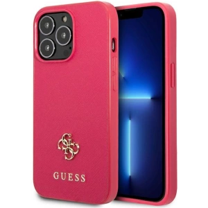 Etui Guess GUHCP13LPS4MF Apple iPhone 13 Pro różowy/pink hardcase Saffiano 4G Small Metal Logo