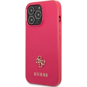 Etui Guess GUHCP13LPS4MF Apple iPhone 13 Pro różowy/pink hardcase Saffiano 4G Small Metal Logo