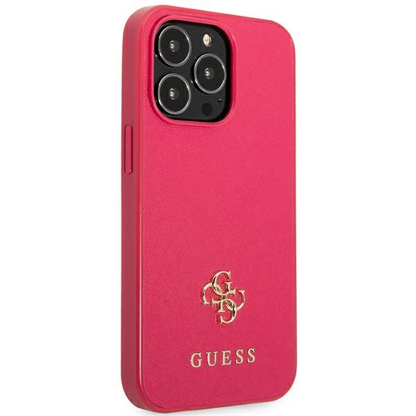 Kryt Guess GUHCP13LPS4MF Apple iPhone 13 Pro pink hardcase Saffiano 4G Small Metal Logo