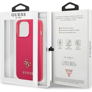 Etui Guess GUHCP13LPS4MF Apple iPhone 13 Pro różowy/pink hardcase Saffiano 4G Small Metal Logo