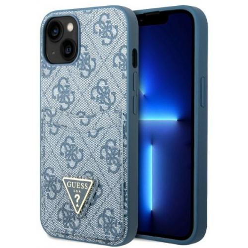 Guess Distributor - 3666339047771 - GUE2205 - Guess GUHCP13MP4TPB Apple iPhone 13 blue hardcase 4G Triangle Logo Cardslot - B2B homescreen