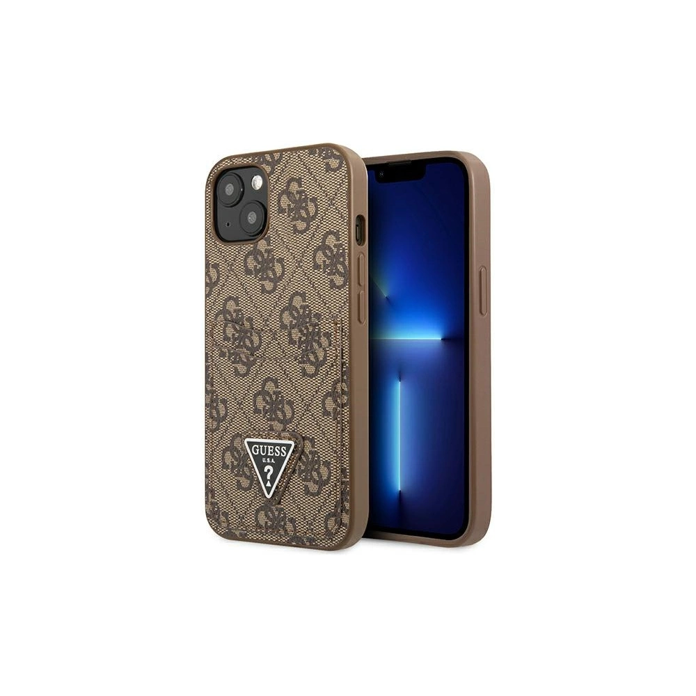 Hurtownia GSM - Case Guess GUHCP13MP4TPW Apple iPhone 13 braun/brown Hardcase 4G Triangle Logo Kartenfach - GUE2208 - {ean13} - Hurt