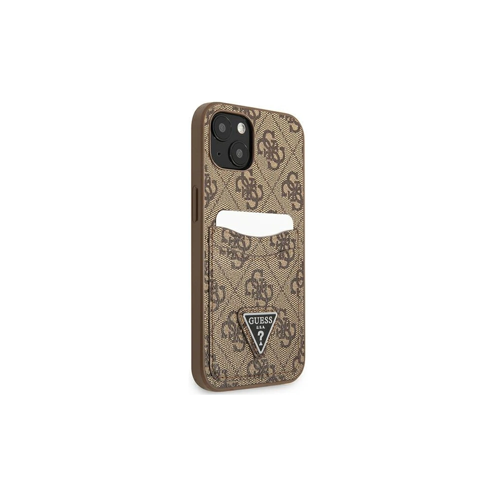 Hurtownia GSM - Case Guess GUHCP13MP4TPW Apple iPhone 13 braun/brown Hardcase 4G Triangle Logo Kartenfach - GUE2208 - {ean13} - Hurt