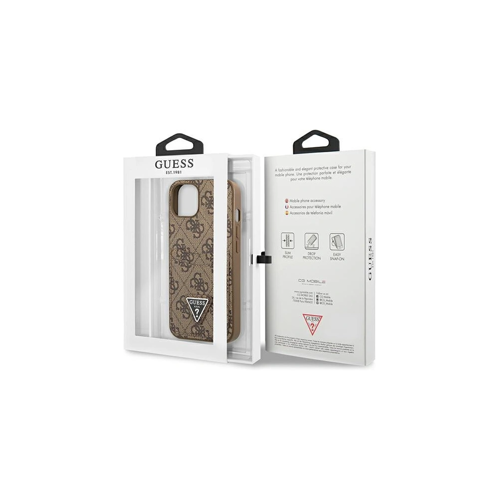 Hurtownia GSM - Etui Guess GUHCP13MP4TPW Apple iPhone 13 brązowy/brown hardcase 4G Triangle Logo Cardslot - GUE2208 - {ean13} - Hurt