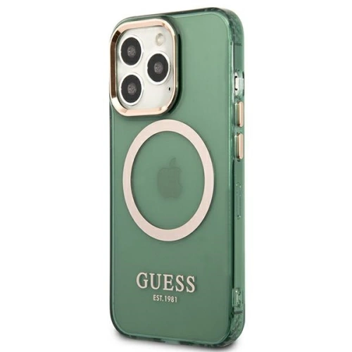 Etui Guess GUHMP13LHTCMA Apple iPhone 13 Pro zielony/khaki hard case Gold Outline Translucent MagSafe