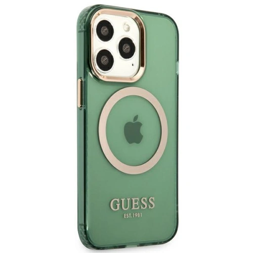 Etui Guess GUHMP13LHTCMA Apple iPhone 13 Pro zielony/khaki hard case Gold Outline Translucent MagSafe