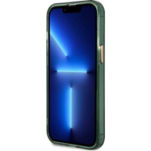 Wholesale Guess GUHMP13LHTCMA Apple iPhone 13 Pro khaki hard case Gold Outline Translucent MagSafe - GUE2223 - {ean13} - Hurt