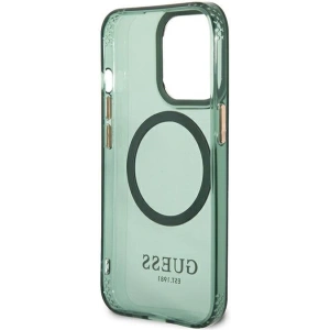 Wholesale Guess GUHMP13LHTCMA Apple iPhone 13 Pro khaki hard case Gold Outline Translucent MagSafe - GUE2223 - {ean13} - Hurt