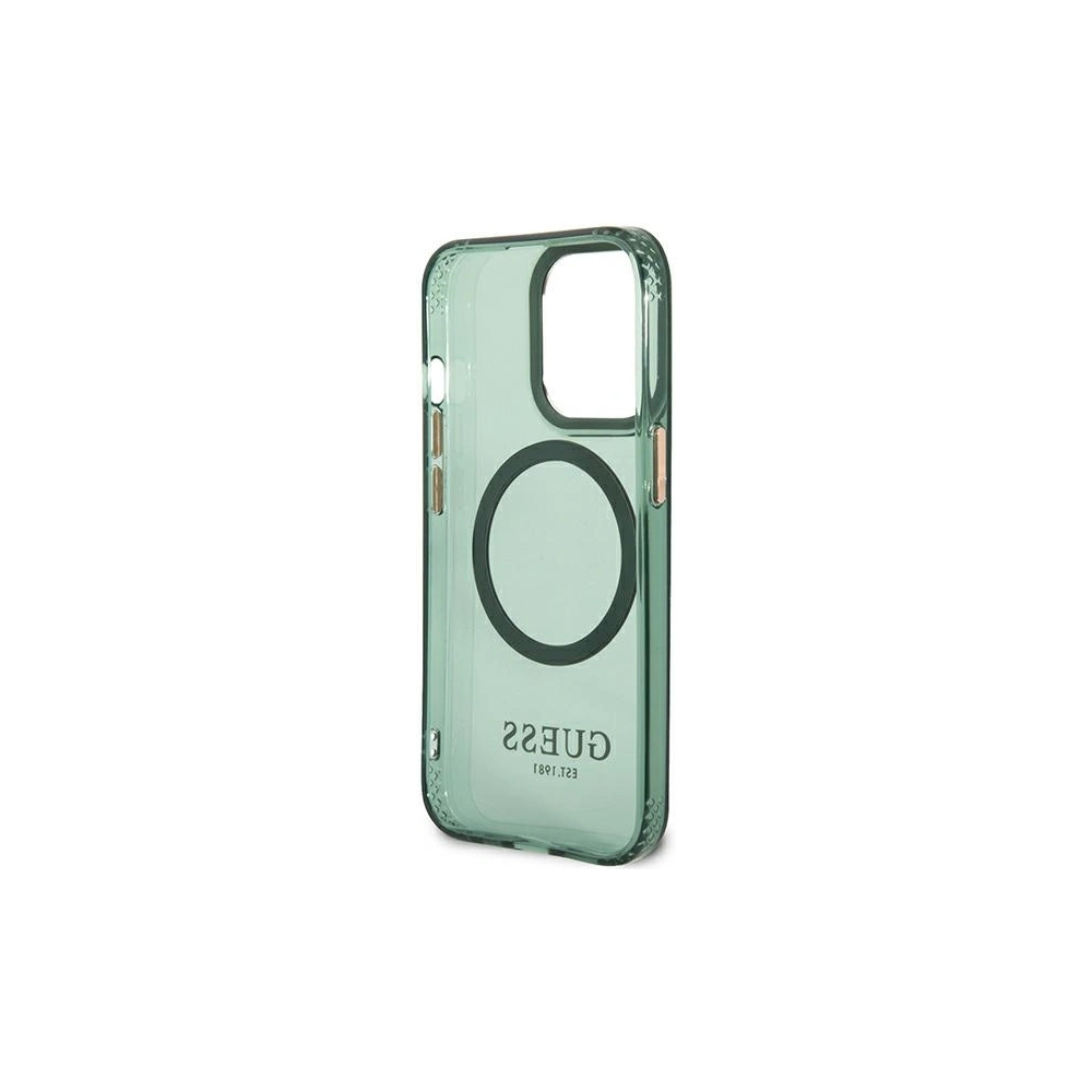 Hurtownia GSM - Etui Guess GUHMP13LHTCMA Apple iPhone 13 Pro zöld/khaki kemény tok Arany keret Átlátszó MagSafe - GUE2223 - {ean13} - Hurt