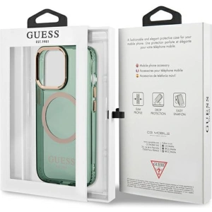 Wholesale Guess GUHMP13LHTCMA Apple iPhone 13 Pro khaki hard case Gold Outline Translucent MagSafe - GUE2223 - {ean13} - Hurt