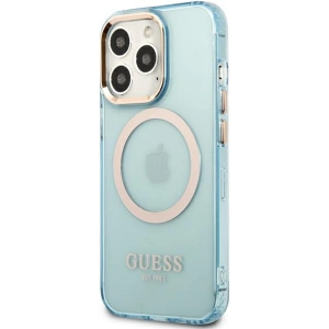 Etui Guess GUHMP13LHTCMB Apple iPhone 13 Pro niebieski/blue hard case Gold Outline Translucent MagSafe