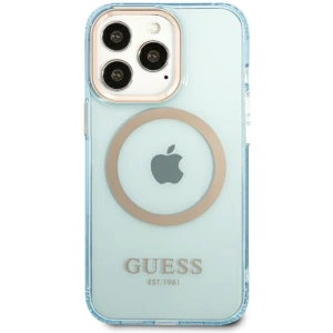 Etui Guess GUHMP13LHTCMB Apple iPhone 13 Pro niebieski/blue hard case Gold Outline Translucent MagSafe