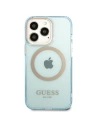 Hurtownia GSM - Etui Guess GUHMP13LHTCMB Apple iPhone 13 Pro kék/kék kemény tok Arany Keret Átlátszó MagSafe - GUE2224 - {ean13} - Hurt