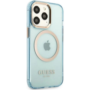Etui Guess GUHMP13LHTCMB Apple iPhone 13 Pro niebieski/blue hard case Gold Outline Translucent MagSafe