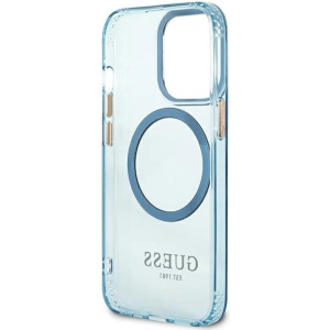 Etui Guess GUHMP13LHTCMB Apple iPhone 13 Pro niebieski/blue hard case Gold Outline Translucent MagSafe
