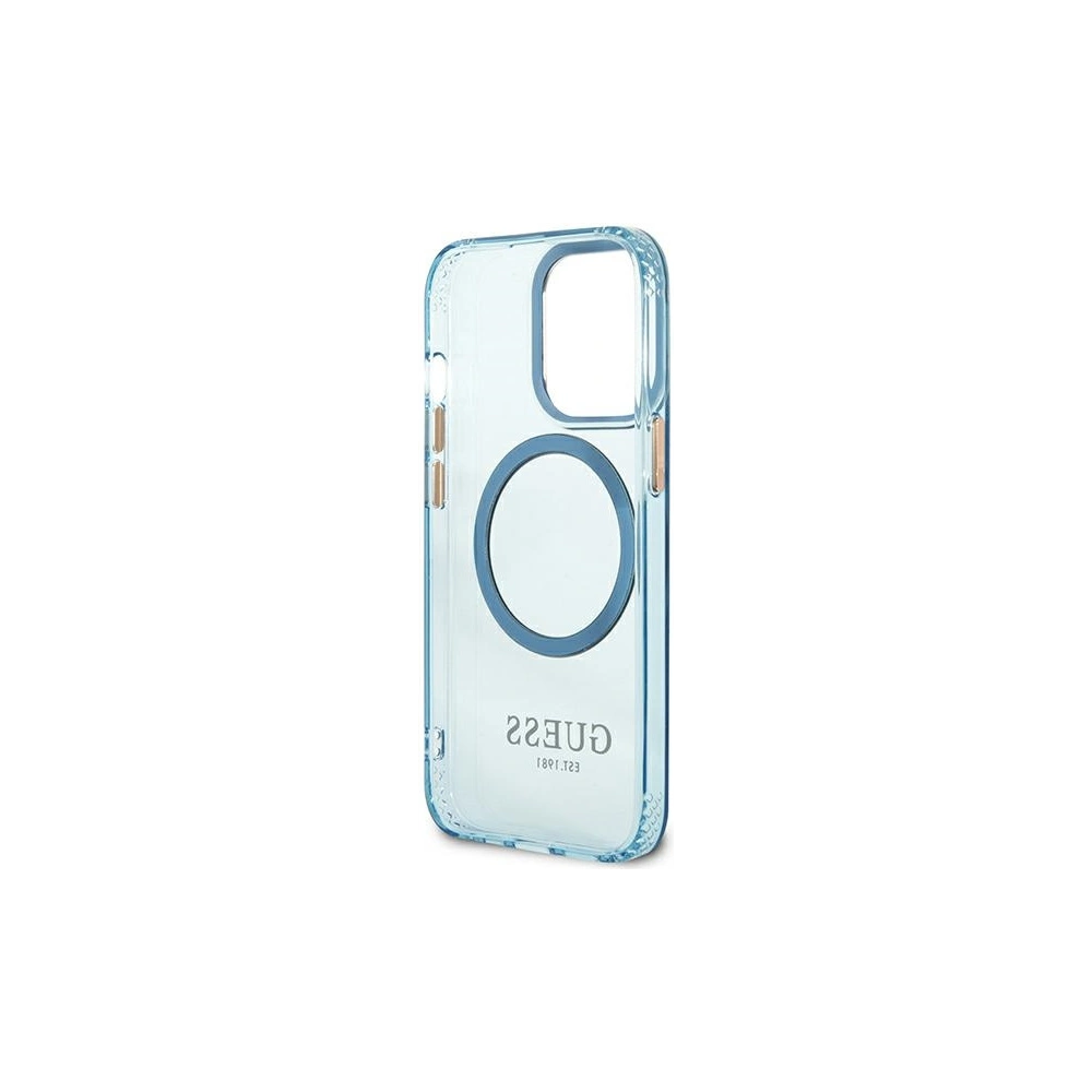 Hurtownia GSM - Etui Guess GUHMP13LHTCMB Apple iPhone 13 Pro kék/kék kemény tok Arany Keret Átlátszó MagSafe - GUE2224 - {ean13} - Hurt