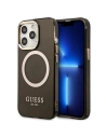Etui Guess GUHMP13LHTCMK Apple iPhone 13 Pro fekete/black kemény tok Arany Szegély Áttetsző MagSafe