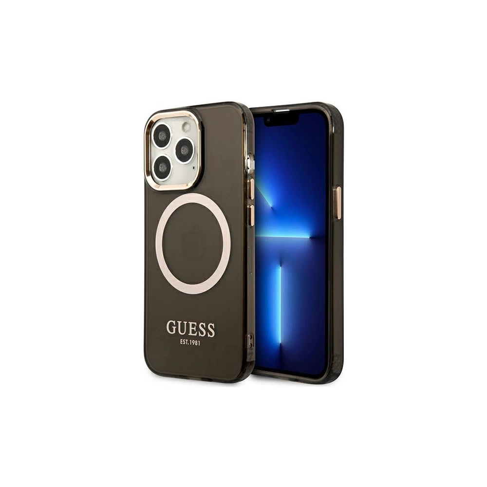 Hurtownia GSM - Etui Guess GUHMP13LHTCMK Apple iPhone 13 Pro czarny/black hard case Gold Outline Translucent MagSafe - GUE2225 - {ean13} - Hurt