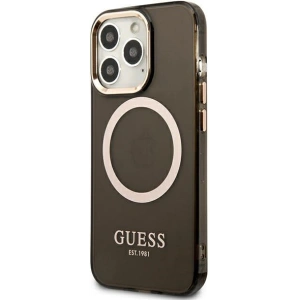 Etui Guess GUHMP13LHTCMK Apple iPhone 13 Pro czarny/black hard case Gold Outline Translucent MagSafe