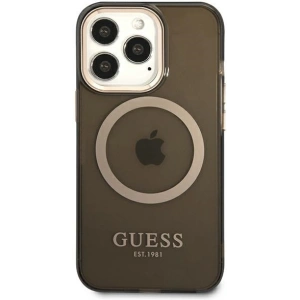 Wholesale Guess GUHMP13LHTCMK Apple iPhone 13 Pro black hard case Gold Outline Translucent MagSafe - GUE2225 - {ean13} - Hurt