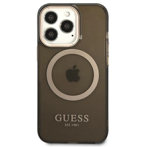 Etui Guess GUHMP13LHTCMK Apple iPhone 13 Pro czarny/black hard case Gold Outline Translucent MagSafe
