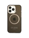 Wholesale Guess GUHMP13LHTCMK Apple iPhone 13 Pro black hard case Gold Outline Translucent MagSafe - GUE2225 - {ean13} - Hurt
