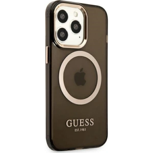 Etui Guess GUHMP13LHTCMK Apple iPhone 13 Pro czarny/black hard case Gold Outline Translucent MagSafe