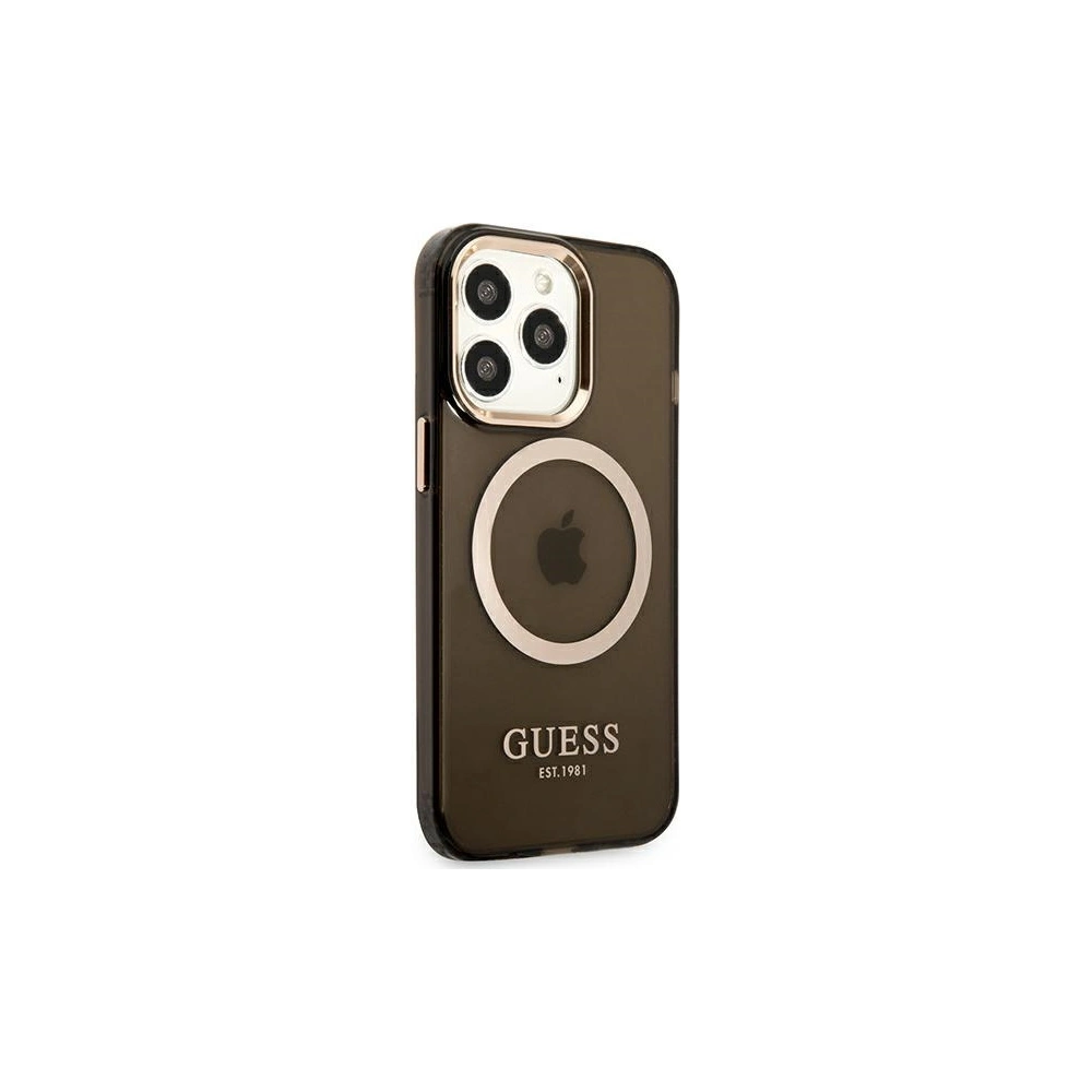 Hurtownia GSM - Case Guess GUHMP13LHTCMK Apple iPhone 13 Pro schwarz/black hard case Gold Outline Translucent MagSafe - GUE2225 - {ean13} - Hurt