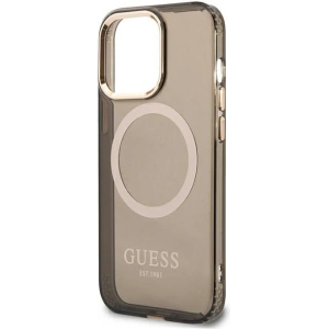 Etui Guess GUHMP13LHTCMK Apple iPhone 13 Pro czarny/black hard case Gold Outline Translucent MagSafe