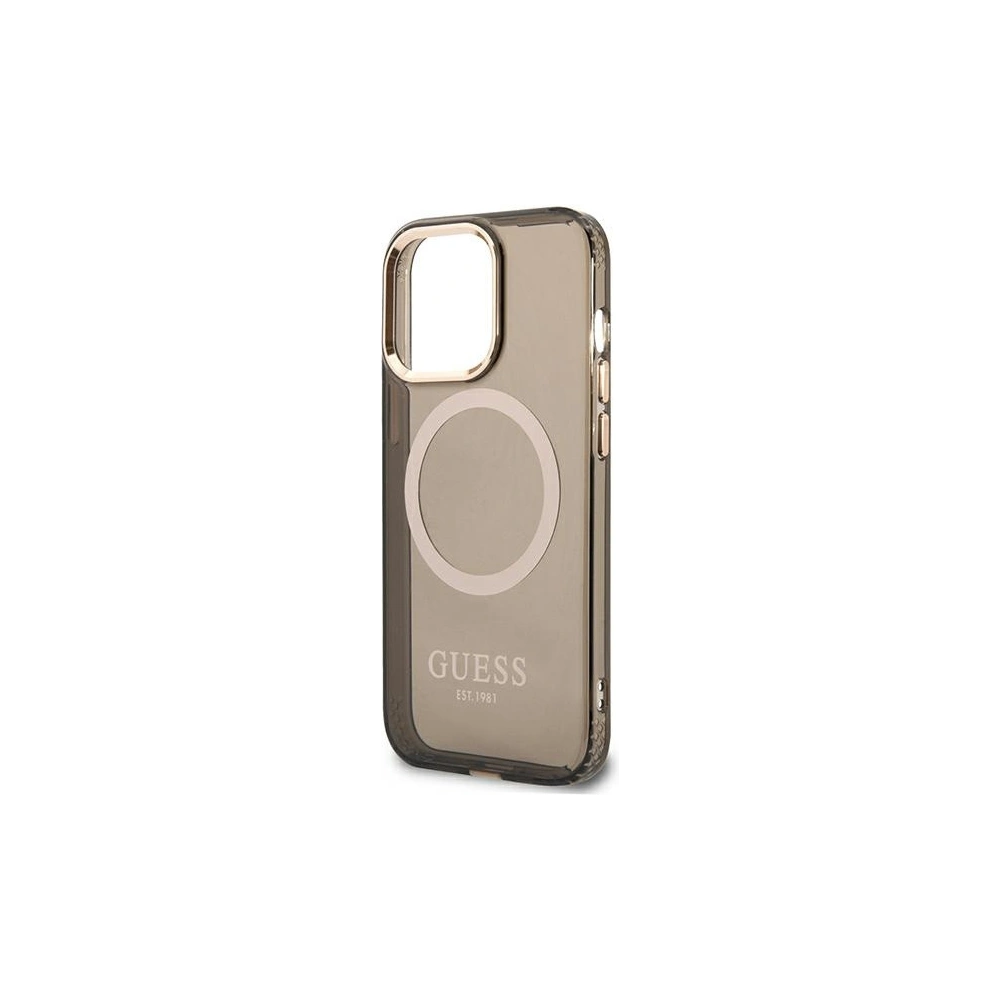 Hurtownia GSM - Etui Guess GUHMP13LHTCMK Apple iPhone 13 Pro fekete/black kemény tok Arany Szegély Áttetsző MagSafe - GUE2225 - {ean13} - Hurt