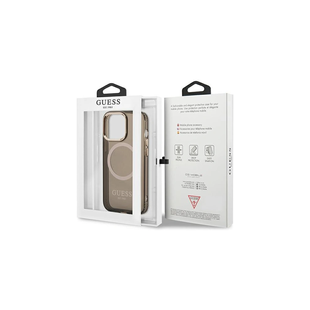 Hurtownia GSM - Etui Guess GUHMP13LHTCMK Apple iPhone 13 Pro negru/black hard case Gold Outline Translucent MagSafe - GUE2225 - {ean13} - Hurt