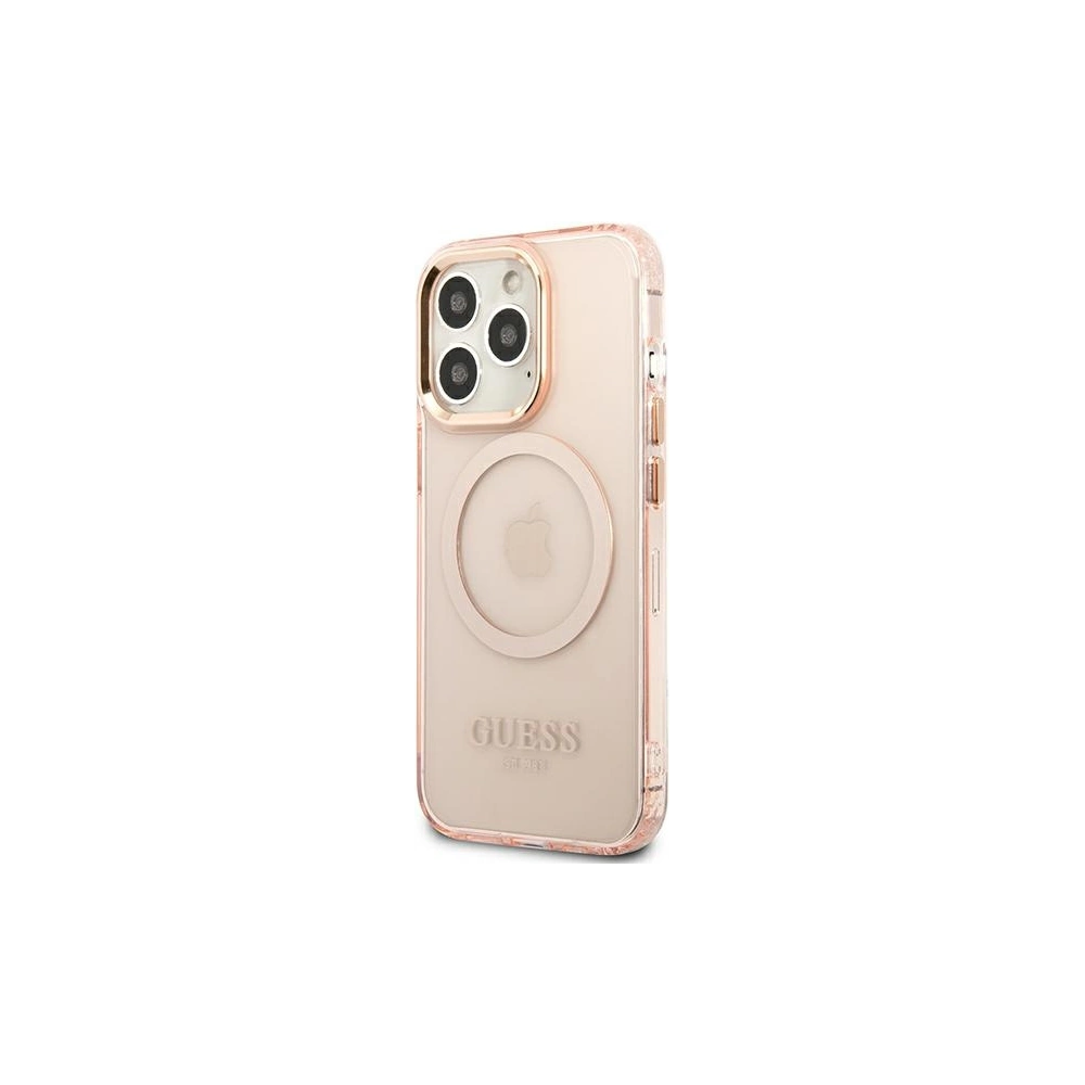 Hurtownia GSM - Etui Guess GUHMP13LHTCMP Apple iPhone 13 Pro rózsaszín/pink kemény tok Arany keret Átlátszó MagSafe - GUE2226 - {ean13} - Hurt