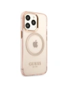 Hurtownia GSM - Etui Guess GUHMP13LHTCMP Apple iPhone 13 Pro rózsaszín/pink kemény tok Arany keret Átlátszó MagSafe - GUE2226 - {ean13} - Hurt