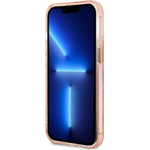 Wholesale Guess GUHMP13LHTCMP Apple iPhone 13 Pro pink hard case Gold Outline Translucent MagSafe - GUE2226 - {ean13} - Hurt